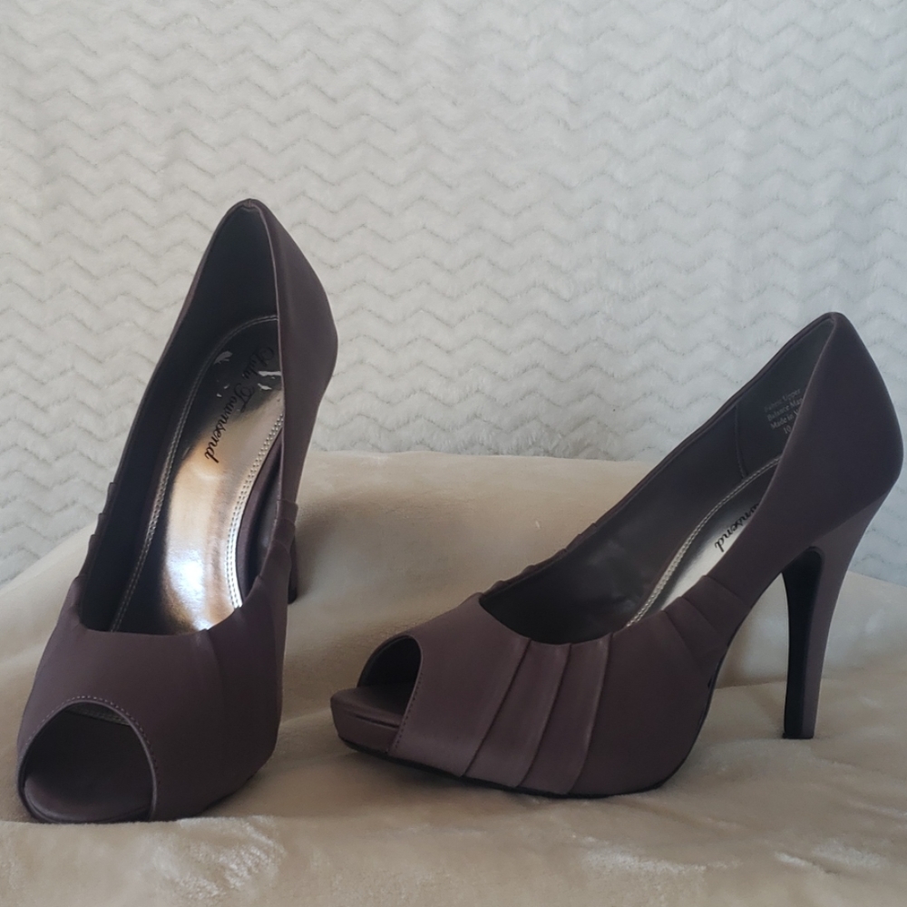 Lulu Townsend sateen open toe high heel shoes